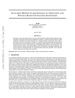 Scalable Motion In-betweening via Diffusion and Physics-Based Character Adaptation