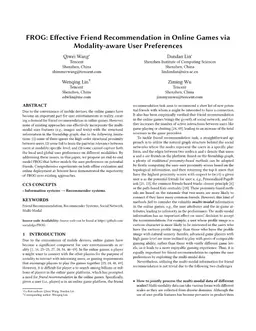 FROG: Effective Friend Recommendation in Online Games via Modality-aware User Preferences
