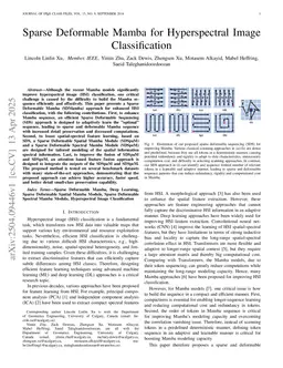 Sparse Deformable Mamba for Hyperspectral Image Classification