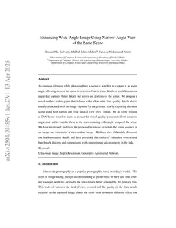 Enhancing Wide-Angle Image Using Narrow-Angle View of the Same Scene