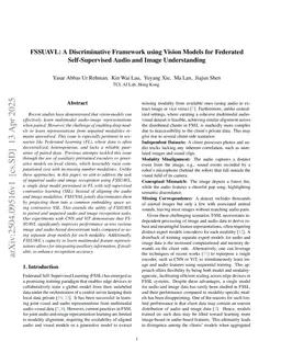FSSUAVL: A Discriminative Framework using Vision Models for Federated Self-Supervised Audio and Image Understanding