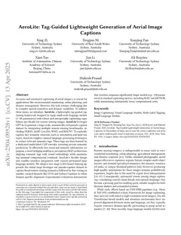 AeroLite: Tag-Guided Lightweight Generation of Aerial Image Captions