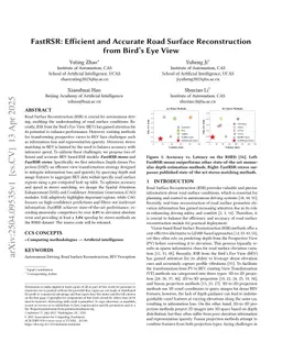 FastRSR: Efficient and Accurate Road Surface Reconstruction from Bird's Eye View