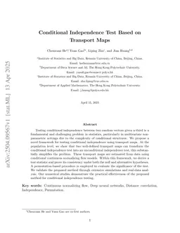 From Conditional to Unconditional Independence: Testing Conditional Independence via Transport Maps