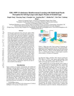 ERL-MPP: Evolutionary Reinforcement Learning with Multi-head Puzzle Perception for Solving Large-scale Jigsaw Puzzles of Eroded Gaps