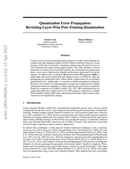 Quantization Error Propagation: Revisiting Layer-Wise Post-Training Quantization