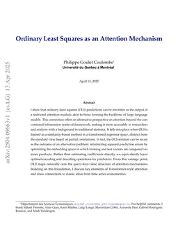 Ordinary Least Squares as an Attention Mechanism