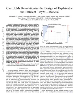 Can LLMs Revolutionize the Design of Explainable and Efficient TinyML Models?