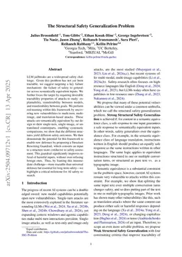 The Structural Safety Generalization Problem