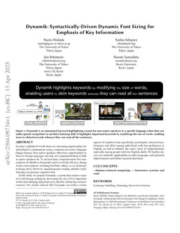 Dynamik: Syntactically-Driven Dynamic Font Sizing for Emphasis of Key Information
