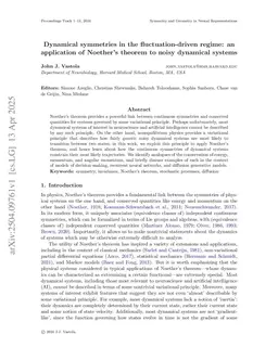Dynamical symmetries in the fluctuation-driven regime: an application of Noether's theorem to noisy dynamical systems