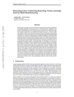 Reasoning Court: Combining Reasoning, Action, and Judgment for Multi-Hop Reasoning