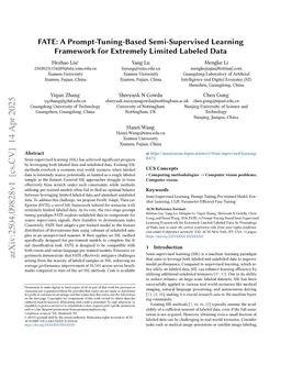 FATE: A Prompt-Tuning-Based Semi-Supervised Learning Framework for Extremely Limited Labeled Data