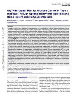 GlyTwin: Digital Twin for Glucose Control in Type 1 Diabetes Through Optimal Behavioral Modifications Using Patient-Centric Counterfactuals