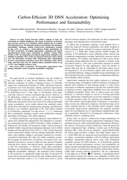 Carbon-Efficient 3D DNN Acceleration: Optimizing Performance and Sustainability