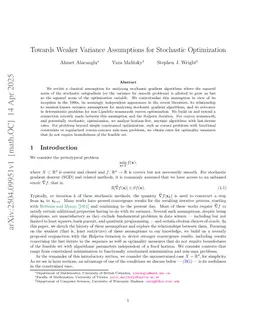 Towards Weaker Variance Assumptions for Stochastic Optimization