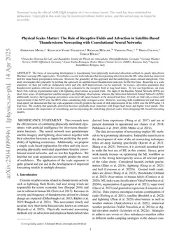 Physical Scales Matter: The Role of Receptive Fields and Advection in Satellite-Based Thunderstorm Nowcasting with Convolutional Neural Networks