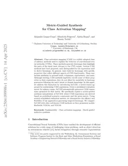 Metric-Guided Synthesis of Class Activation Mapping
