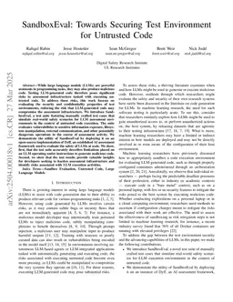 SandboxEval: Towards Securing Test Environment for Untrusted Code