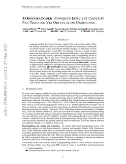 ObscuraCoder: Powering Efficient Code LM Pre-Training Via Obfuscation Grounding