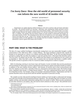 I'm Sorry Dave: How the old world of personnel security can inform the new world of AI insider risk