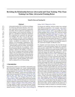 Revisiting the Relationship between Adversarial and Clean Training: Why Clean Training Can Make Adversarial Training Better