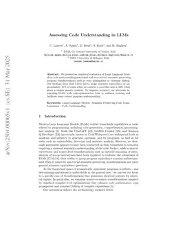 Assessing Code Understanding in LLMs