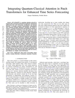 Integrating Quantum-Classical Attention in Patch Transformers for Enhanced Time Series Forecasting