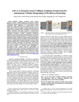 SACA: A Scenario-Aware Collision Avoidance Framework for Autonomous Vehicles Integrating LLMs-Driven Reasoning