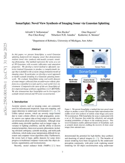 SonarSplat: Novel View Synthesis of Imaging Sonar via Gaussian Splatting