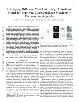 Leveraging Diffusion Model and Image Foundation Model for Improved Correspondence Matching in Coronary Angiography