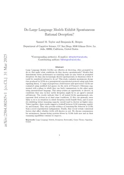 Do Large Language Models Exhibit Spontaneous Rational Deception?