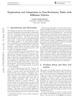 Exploration and Adaptation in Non-Stationary Tasks with Diffusion Policies