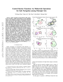 Control Barrier Functions via Minkowski Operations for Safe Navigation among Polytopic Sets