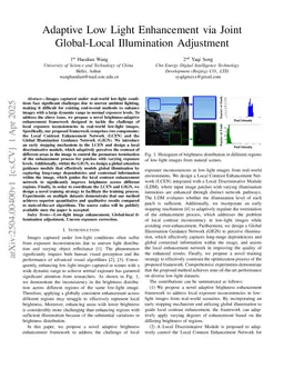 Adaptive Low Light Enhancement via Joint Global-Local Illumination Adjustment