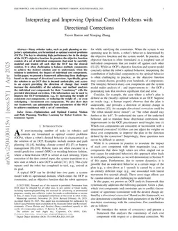 Interpreting and Improving Optimal Control Problems with Directional Corrections