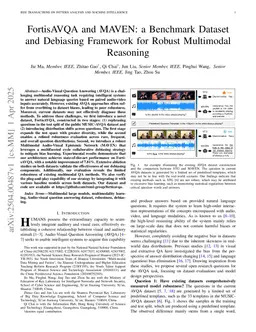 FortisAVQA and MAVEN: a Benchmark Dataset and Debiasing Framework for Robust Multimodal Reasoning