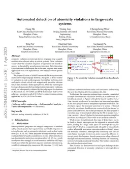 Automated detection of atomicity violations in large-scale systems