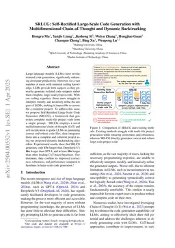 SRLCG: Self-Rectified Large-Scale Code Generation with Multidimensional Chain-of-Thought and Dynamic Backtracking