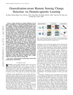 Generalization-aware Remote Sensing Change Detection via Domain-agnostic Learning