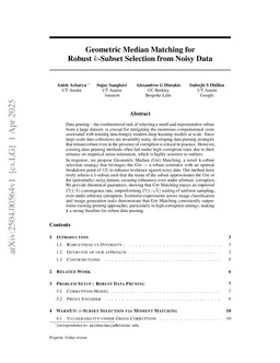Geometric Median Matching for Robust k-Subset Selection from Noisy Data