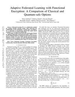 Adaptive Federated Learning with Functional Encryption: A Comparison of Classical and Quantum-safe Options