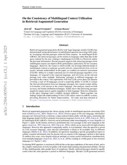 On the Consistency of Multilingual Context Utilization in Retrieval-Augmented Generation