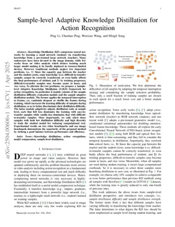 Sample-level Adaptive Knowledge Distillation for Action Recognition