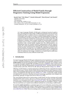 Efficient Construction of Model Family through Progressive Training Using Model Expansion