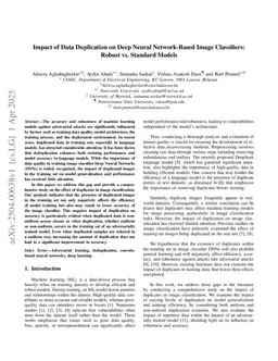 Impact of Data Duplication on Deep Neural Network-Based Image Classifiers: Robust vs. Standard Models