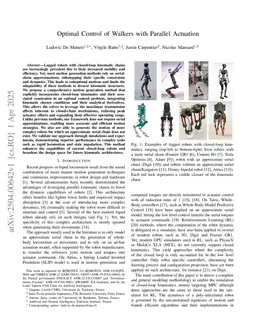 Optimal Control of Walkers with Parallel Actuation