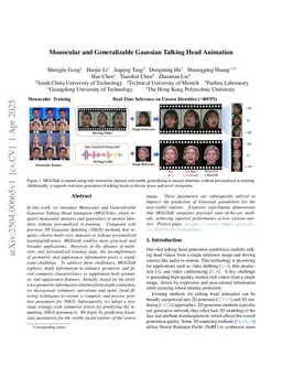 Monocular and Generalizable Gaussian Talking Head Animation