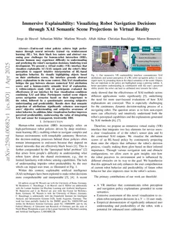 Immersive Explainability: Visualizing Robot Navigation Decisions through XAI Semantic Scene Projections in Virtual Reality