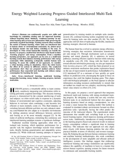 Interleaved Multitask Learning with Energy Modulated Learning Progress